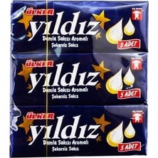 Die Grup Ülker Yıldız Damla Sakızı Aromalı Şekersiz Stick, 7 Gr, 3'lü Paket