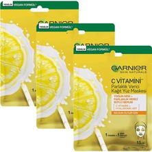 Die Grup Garnier 3'lü C Vitamini Parlaklık Verici Kağıt Yüz Maskesi