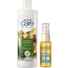 Die Grup Avon Care Avokado Badem Şampuan Saç Kremi ve Argan Yağı Saç Serumu Paketi