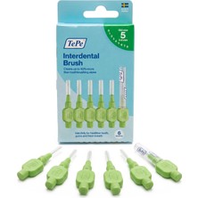 Die Grup Tepe Interdental Fırça Orijinal, Diş Temizliği Için Yumuşak Diş Fırçası, 6'lı Paket, 0,8 Mm, Büyük Boşluklar, Yeşil, Boyut 5
