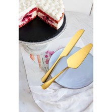 Die Grup Çelik Gold Pasta Spatula Bıçak Seti Kek Sunum CIN615SR