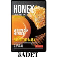 Die Grup Dermal Bariyer Güçlendirici ve Besleyici Tüm Cilt Tipleri Için Superfood Bal Özlü Yüz Maskesi 5 Adet
