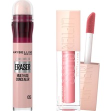 Die Grup Maybelline New York Instant Anti Age Eraser Kapatıcı- 05 Brighten & Maybelline New York Lifter Gloss Nemlendirici Dudak Parlatıcısı - 004 Silk