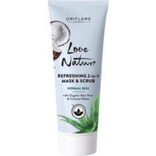 Die Grup Oriflame Love Nature Canlandırıcı Maske - Organik Aloe Vera ve Hindistan Cevizi Özlü Yüz Maskesi, LN040