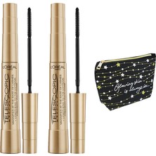 Die Grup L’oréal Paris Telescopic Maskara - Siyah 2'li Set & Hediye Çanta