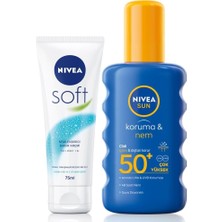 Die Grup Nıvea Güneş Koruyucu & Nemlendirici Sprey GKF50 200 ml + Nıvea Soft 75 ml El Kremi