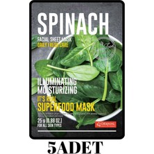 Die Grup Dermal Aydınlatıcı ve Nemlendirici Tüm Cilt Tipleri Için Superfood Ispanak Maske X5 Adet