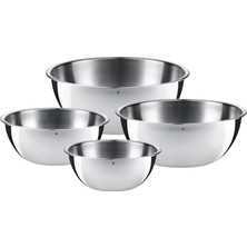Die Grup Wmf Gourmet 4 Parça Paslanmaz Çelik Karıştırma Kabı Seti, 0,75 L - 2,75 L, Karıştırma Kabı, Salata Kasesi, Servis Kasesi, Cromargan®, Üst Üste Saklanabilir