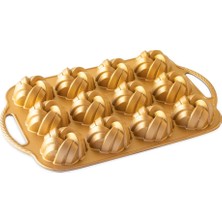 Die Grup Nordic Ware 95377 Bundtlette Pan 75. Yıl Dönümü Örgülü Bundt Bites, Altın, 3,5