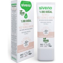 Die Grup SIVENO%100 Doğal Yüz Güneş Kremi Renkli Ton Eşitleyici Leke Karşıtı Uva Uvb Spf 50+ 30 ml