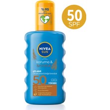 Die Grup Nıvea Sun SPF50 Koruma ve Bronzluk Güneş Spreyi 200ML, Doğal Bronzluk, Suya Dayanıklı,melanin