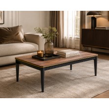 Fami Home Lodos Ceviz Gold Detaylı Modern Orta Sehpa Antrasit Ahşap Salon Sehpası