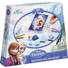 Die Grup Disney Frozen Bastel-Set Mit 6 Stempel, 5 Buntstifte, 1 Stempelkissen Und 1 Zeichenblock - Im Süßen Eiskönigin Look