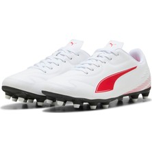Die Grup Puma Vıtorıa Iı Fg/ag Unisex Yetişkin Krampon, Puma White-Puma Red, 43