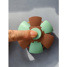 Alvera Press Küresi – 3D Baskı Dönüşen Mekanik Fidget Stres Oyuncağı-Mint-Kahverengi