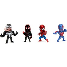 Die Grup Jada Toys 4'lü Set Marvel Örümcek Adam Figürleri (Spiderman, Venom, Miles Morales, Spiderman 2099) - 4 Koleksiyon Figürü, Her Biri 6 Cm, 8 Yaşından Itibaren Hayranlar ve Koleksiyoncular Için, Dalga 1