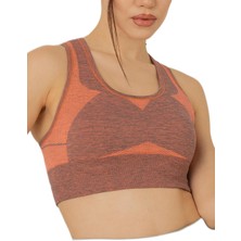 Die Grup Miofit Seamless Dolgusuz Kadın Spor Sütyeni M-L Neonorange Melange