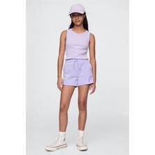 Die Grup Gap V-Frch Ft Logo Short Çocuk Şort, Xl, 725029002, Mor, Unisex Çocuk