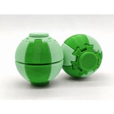 Alvera Press Küresi – 3D Baskı Dönüşen Mekanik Fidget Stres Oyuncağı-Yeşil-Mint