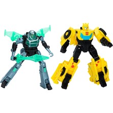 Die Grup Transformers Earthspark Siber Birleşim Seti Bumblebee ve Mo Malto Aksiyon Figürleri