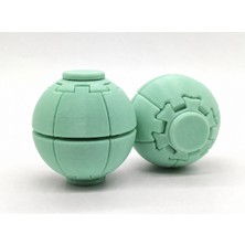 Alvera Press Küresi – 3D Baskı Dönüşen Mekanik Fidget Stres Oyuncağı-Mint-Mint
