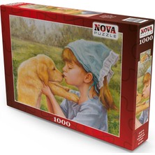 Die Grup Nova Puzzle 1000 Parça Köpek ve Küçük Kızın Sevgisi
