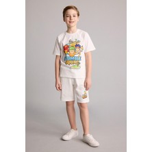 Die Grup DEFACTO%100 Pamuk Stumble Guys Sweatshirt Kumaşı Şort Erkek Çocuk H8246A826HS