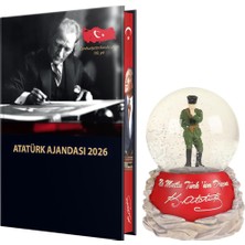 Die Grup 2026 Atatürk Ciltli Ajanda ve Müzkli ve Işıklı Izmir Marşı Kar Küresi
