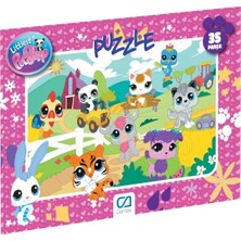 Die Grup Ca Games Littlest Pet Shop Lisanslı 35 Parça Çerçeveli 34X24CM Çocuk Puzzle Yapboz Yeni Serisi (Pembe)