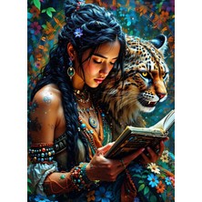 Die Grup Nova Puzzle 1000 Parça Kitap Okuyan Yerli Kadın Puzzle - Kaplan