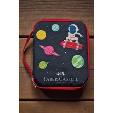 Die Grup Faber-Castell 26 Gözlü Büyük Boy Kalem Kutusu, Gezegenler Temalı, Astronot Desenli, Fermuarlı