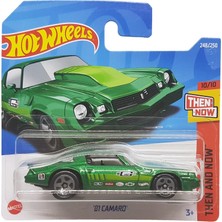 Die Grup Hot Wheels - ´81 Camaro - Then And Now 10/10 - HCV81 - Short Card - Edelbrock - Bell - Yeşil Metalik - Mattel 2022