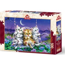 Die Grup Art Puzzle Ayışığında Sallanan Kedicikler 500 Parç