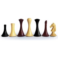 Die Grup Kaplan El Sanatları El Yapımı Şimşir Ahşap Soyut Modern Satranç Taşları, 77MM, 32 Parça