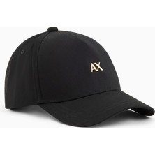 Die Grup Armani Exchange Women's Salin De Giraud, Altın Logo, Beyzbol Şapkası, Siyah, Tek Beden