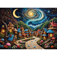 Die Grup Nova Puzzle 1000 Parça Yıldızların Altındaki Masalsı Köy Puzzle - Fantastik