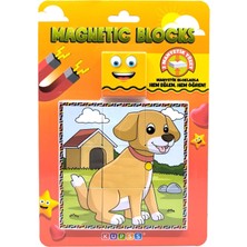 Die Grup Manyetik Blok Çift Taraflı 9 Parçalı Mıknatıslı Puzzle 2 Görsel Köpek-Eşek