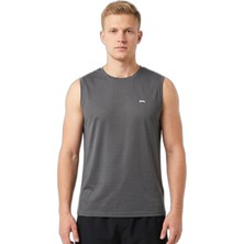 Die Grup Slazenger Herofıt Erkek Kolsuz Koyu Gri Atlet