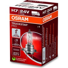 Die Grup Osram Ampul Truckstar Pro H7 24V 70W%120'YE Kadar Fazla Işık 2.5x Daha Uzun Kullanım Süresi 64215TSP