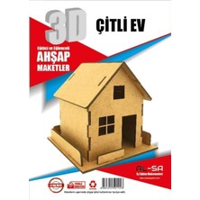 Die Grup Alsa 3D Ahşap Maket Yap Boya Çitli Ev, AHSP07