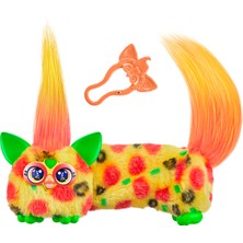 Die Grup Furby Dj Furblets Pepp-Oh-Roni Mini Elektronik Peluş Oyuncak, Komik Gerilebilir Ses Efektleri ve Müzik, Furbish, Pizza Renkleri Konuşuyor
