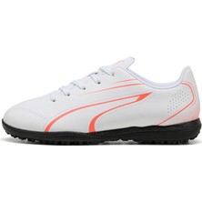 Die Grup Puma Vıtorıa Tt Jr Erkek Çocuk/unisex Krampon, Puma White-Glowing Red, 30 Eu