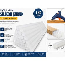 Zimak Kalın Mum Silikon 11.2 mm Sıcak Mum Silikon Çubuğu Kalın 1 kg 37 Adet