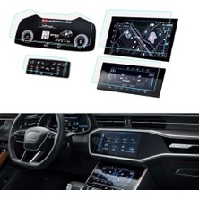 Die Grup Engo Audi A6 Ile Uyumlu Ekran Koruyucu Set Multimedya Kumanda Gösterge Klima