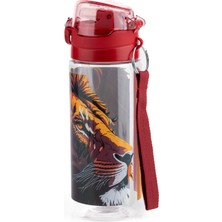 Die Grup Galatasaray Lisanslı Spor Su Şişesi, Kırmızı Kapaklı, Aslan Desenli 500ML Plastik Matara 25570