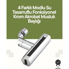 Alkasaz Krom Musluk Başlığı | 4'ü 1 Arada Su Çıkışı | Kolay Montajlı