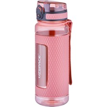 Die Grup Uzspace Fiftyfifty 800ML -Büyük Boy- Tritan Su Matarası Silikon Korumalı Kaydırmaz Gövde Pudra
