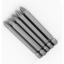 Die Grup (5 Adet) Mıknatıslı 50 mm Pozidriv Bits Uç Pz2 Manyetik 1/4" Matkap Ucu 5 cm Güçlü Tayvan Çeliği