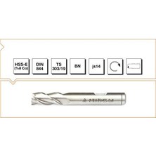 Die Grup Hss-Co8 Din 844/BN Parmak Freze Kısa 11 mm