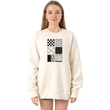Die Grup Tshirthane Demon Slayer Anime Patterns Ekru Kadın 2ip Sweatshirt P20825S2780, M
